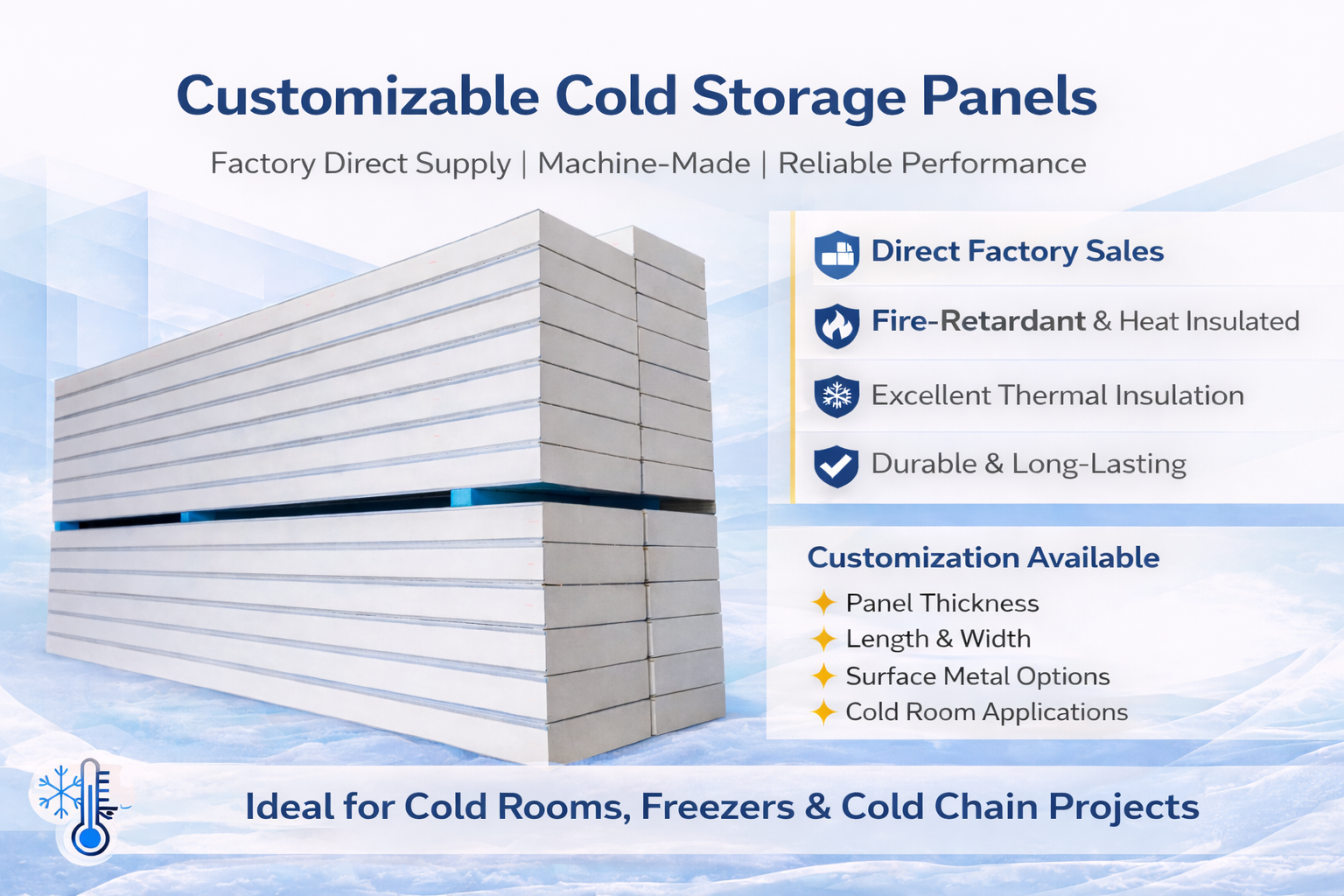 PIR Cold Room Panel 50-200mm Insulated Sandwich Panel