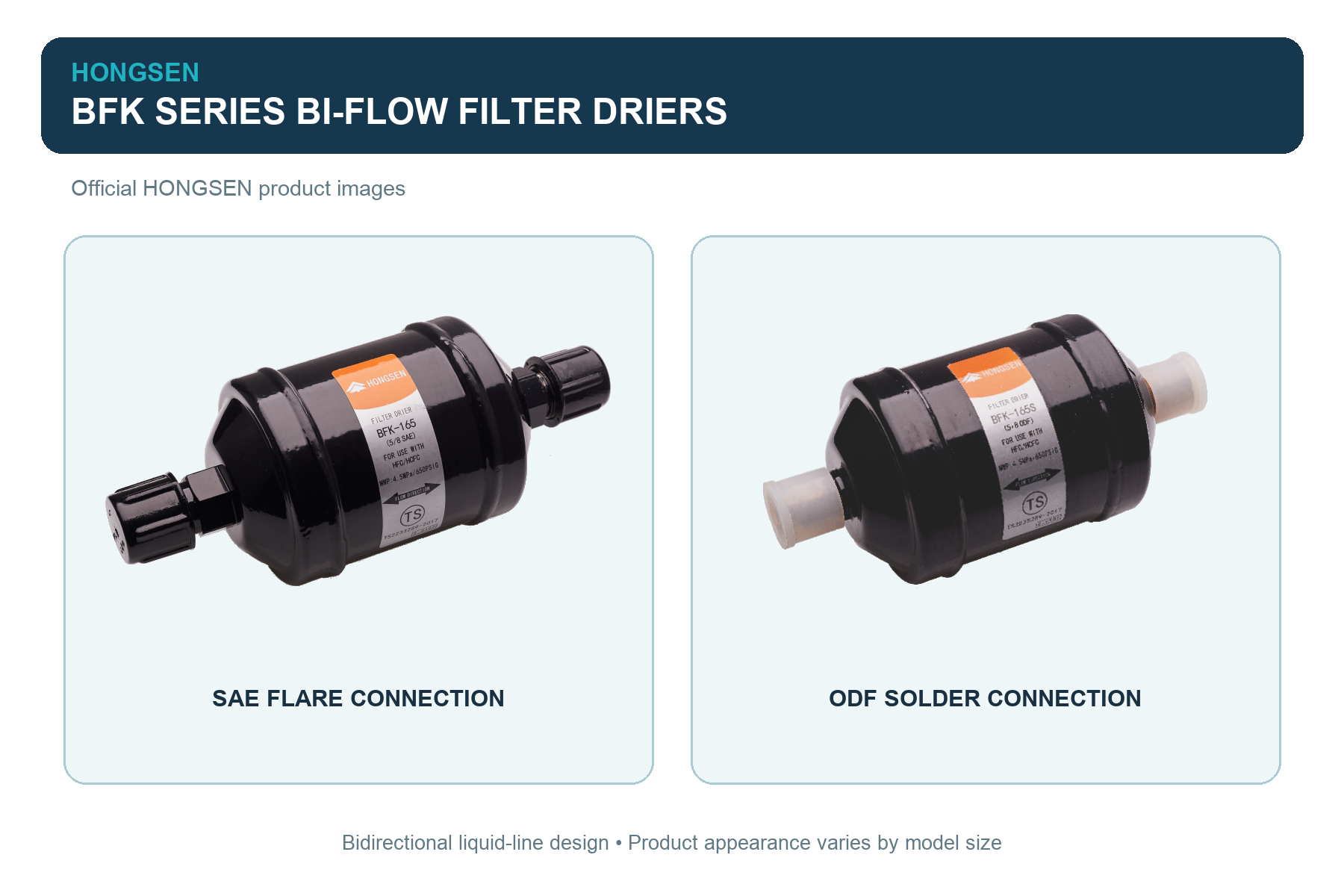 HONGSEN BFK Series Bi-Flow Refrigeration Filter Driers